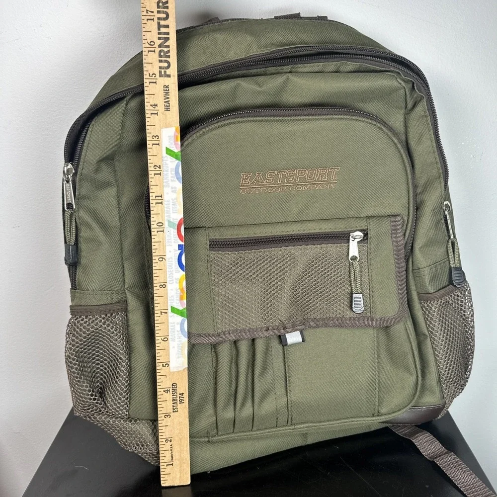 Eastsport Green Backpack Bookbag Mesh Cup Holder Multipockets Lots of Storage